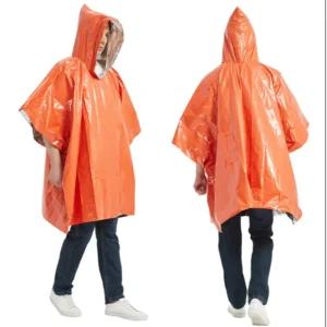 Emergency Blanket Raincoat Outdoor Survival Blanket Windproof Thermal Mat